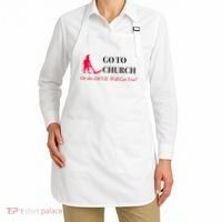 Go To Church Or The Devil Will Get You Meme Graphic Apron thumb 2