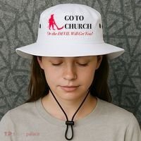 Go To Church Or The Devil Will Get You Meme Graphic Bucket Hat thumb 3