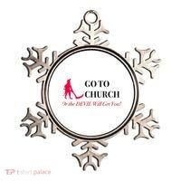 Go To Church Or The Devil Will Get You Meme Graphic Ornament thumb 0