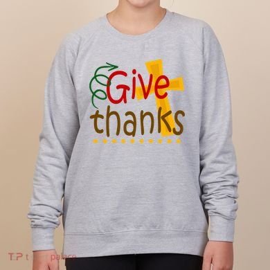 Give Thanks Cross Thanksgiving Women's Sweatshirt