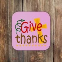 Give Thanks Cross Thanksgiving Coaster thumb 0
