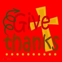 Give Thanks Cross Thanksgiving Santa Hat thumb 1