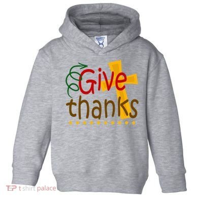 Give Thanks Cross Thanksgiving Toddler Hoodie