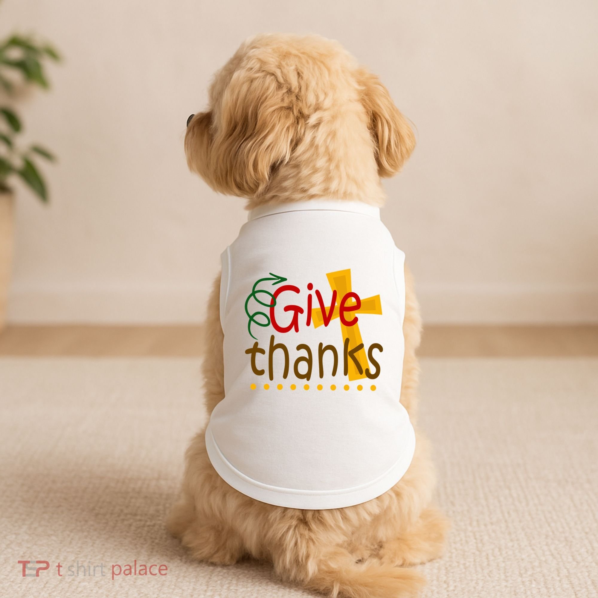 Give Thanks Cross Thanksgiving Doggie Tank