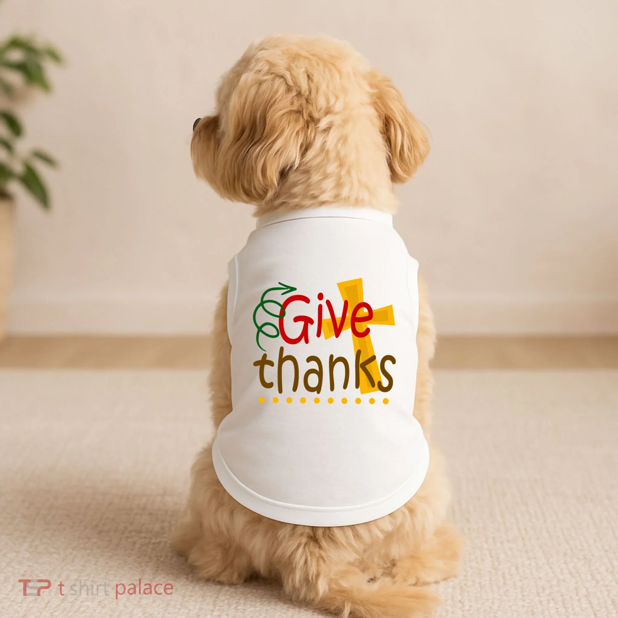 Give Thanks Cross Thanksgiving Doggie Tank