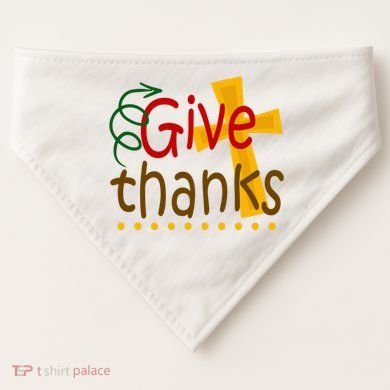 Give Thanks Cross Thanksgiving USA-Made Doggie Bandana