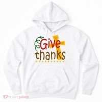 Give Thanks Cross Thanksgiving Hoodie thumb 0