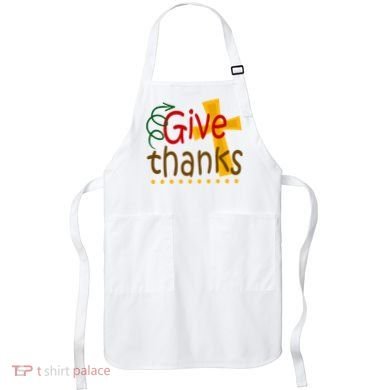 Give Thanks Cross Thanksgiving Apron