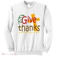 Give Thanks Cross Thanksgiving Sweatshirt thumb 0