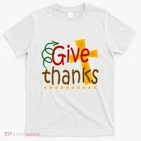 Give Thanks Cross Thanksgiving T-Shirt thumb 0