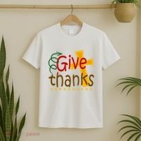 Give Thanks Cross Thanksgiving T-Shirt thumb 2