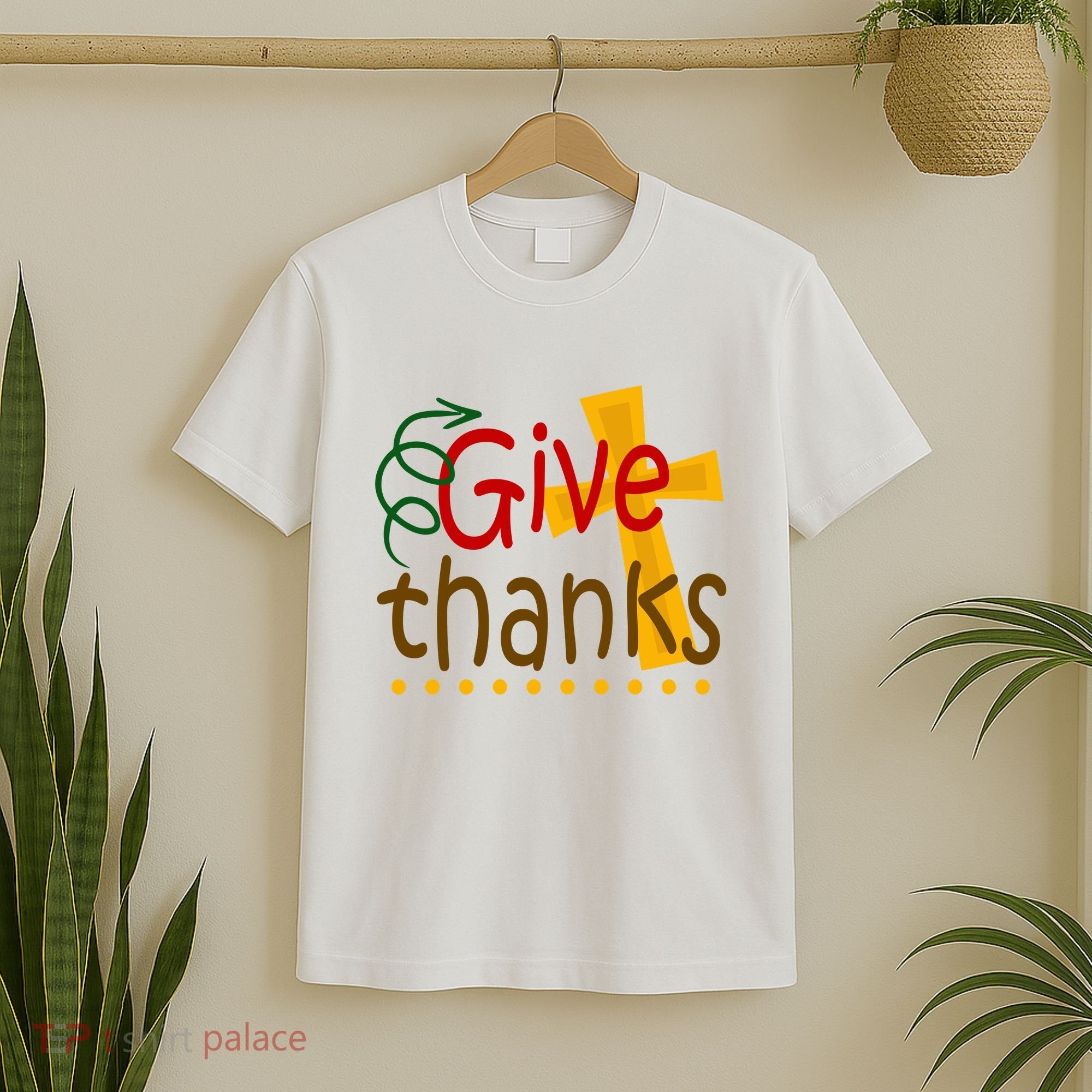 Give Thanks Cross Thanksgiving T-Shirt