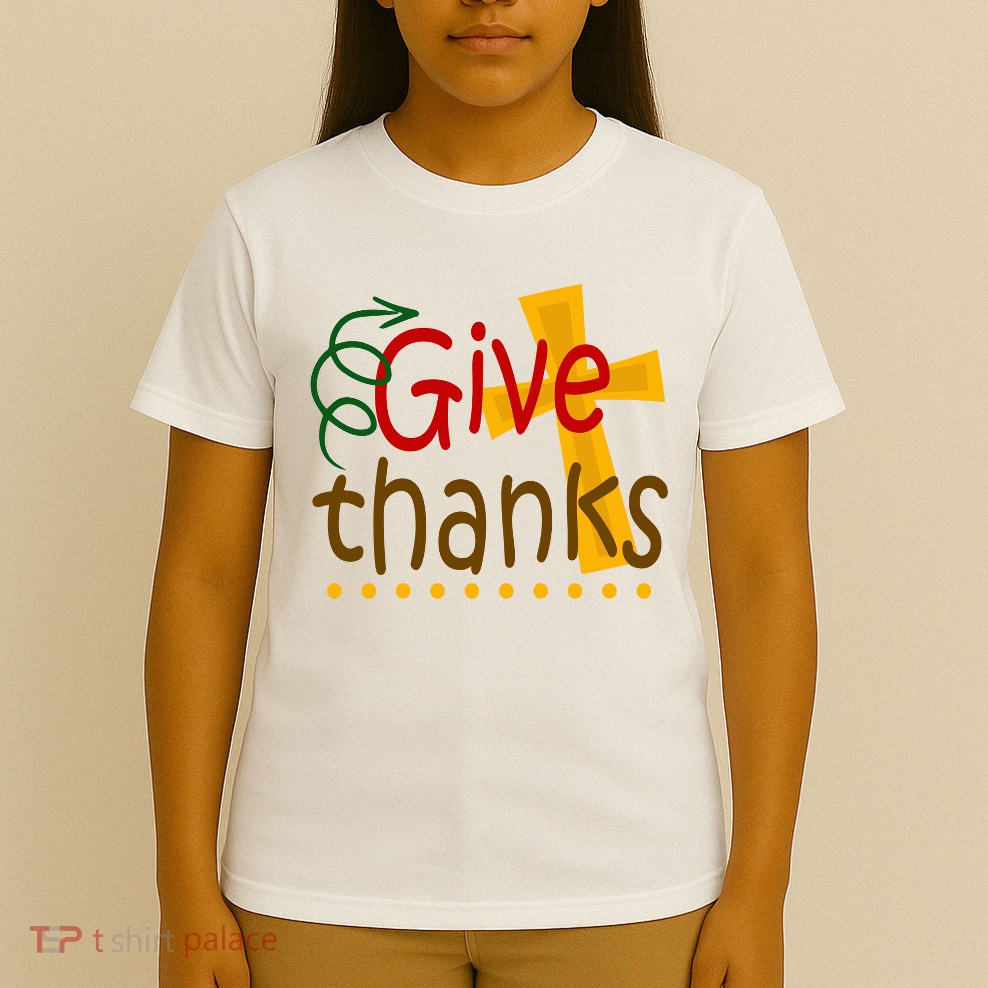 Give Thanks Cross Thanksgiving T-Shirt