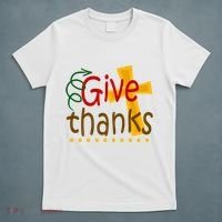 Give Thanks Cross Thanksgiving T-Shirt thumb 5