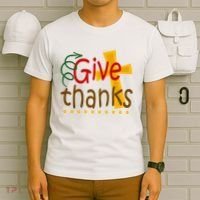 Give Thanks Cross Thanksgiving T-Shirt thumb 6