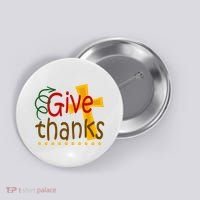 Give Thanks Cross Thanksgiving Button thumb 0