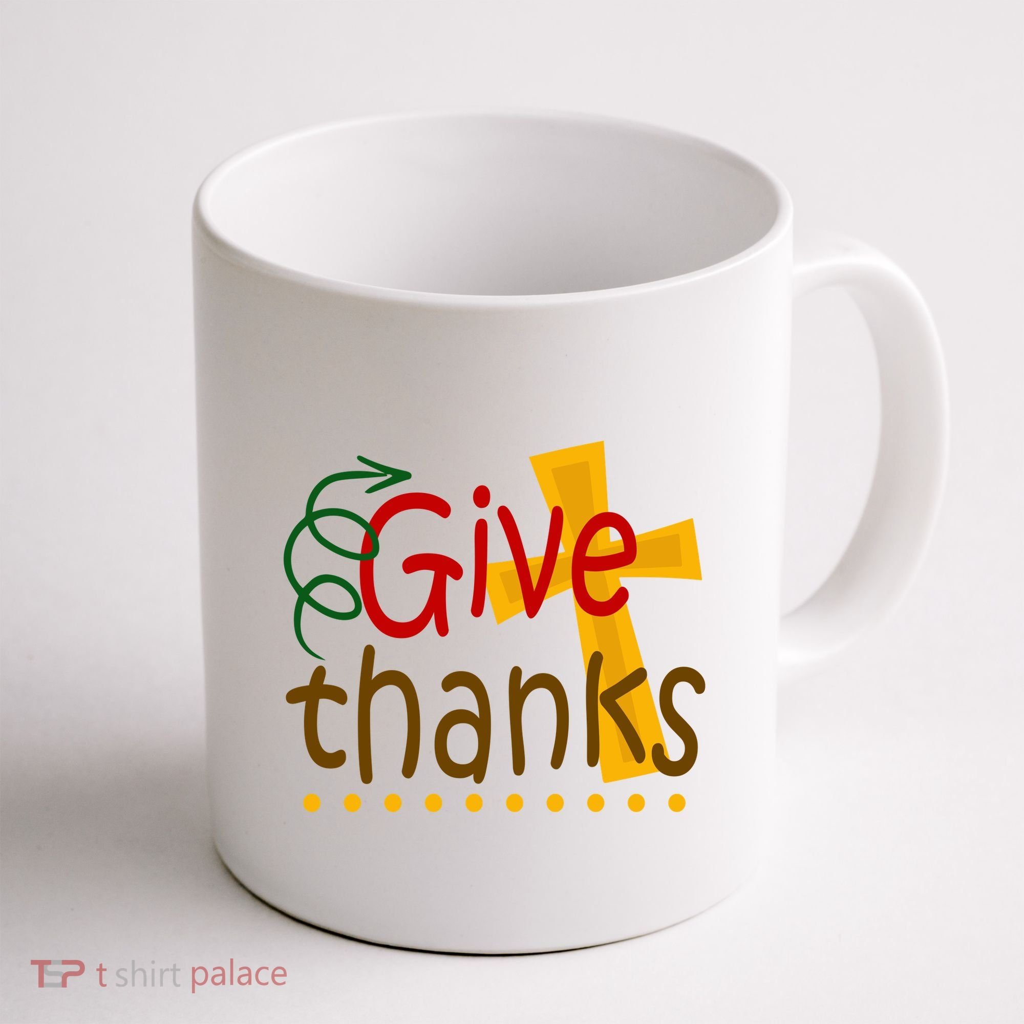 Give Thanks Cross Thanksgiving Coffee Mug