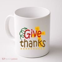 Give Thanks Cross Thanksgiving Coffee Mug thumb 0