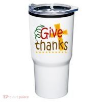 Give Thanks Cross Thanksgiving Tumbler thumb 0