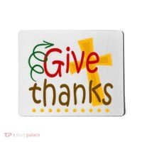 Give Thanks Cross Thanksgiving Mousepad thumb 0