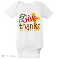 Give Thanks Cross Thanksgiving Baby Bodysuit thumb 0