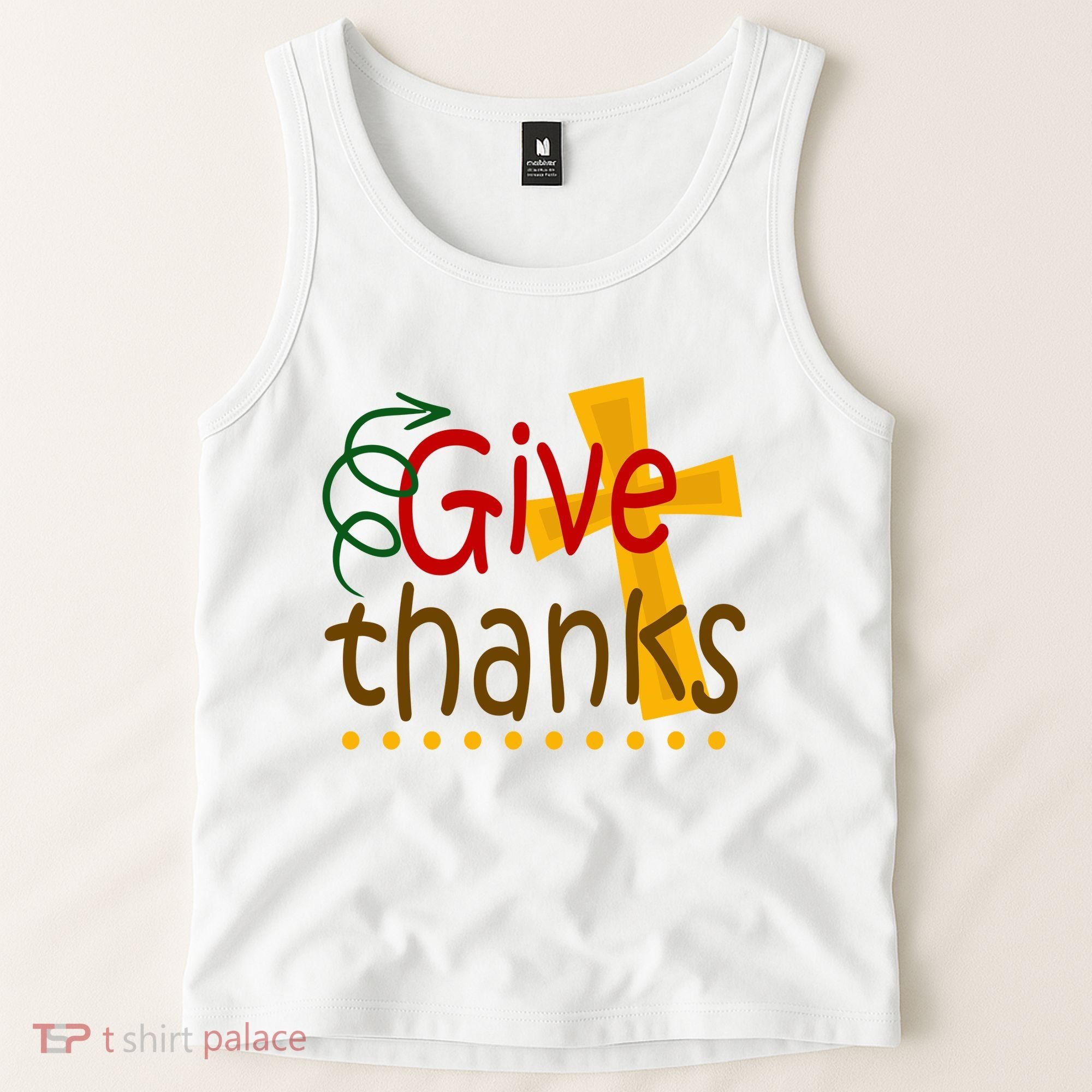 Give Thanks Cross Thanksgiving Tank Top