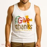 Give Thanks Cross Thanksgiving Tank Top thumb 3
