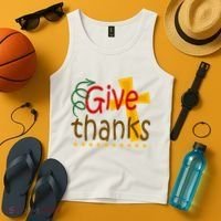 Give Thanks Cross Thanksgiving Tank Top thumb 4