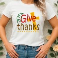 Give Thanks Cross Thanksgiving Women's T-Shirt thumb 2