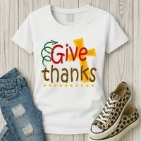 Give Thanks Cross Thanksgiving Women's T-Shirt thumb 3