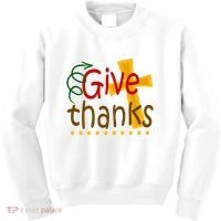 Give Thanks Cross Thanksgiving Kids Sweatshirt thumb 0