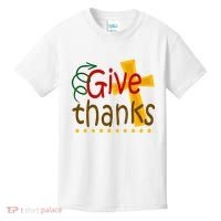 Give Thanks Cross Thanksgiving Kids T-Shirt thumb 0