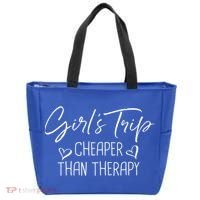 Girls Trip Cheaper Than A Therapy Funny Bachelorette Gift Tote Bag thumb 0