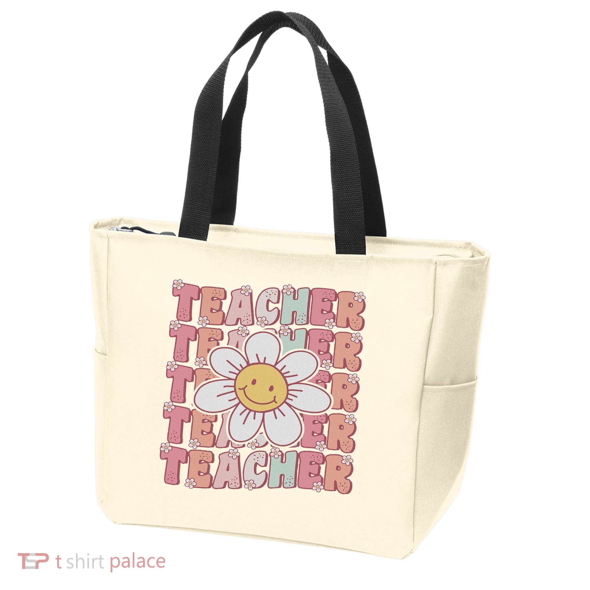 Groovy Teacher Cute 70s Daisy Flower Retro Back To School Tote Bag