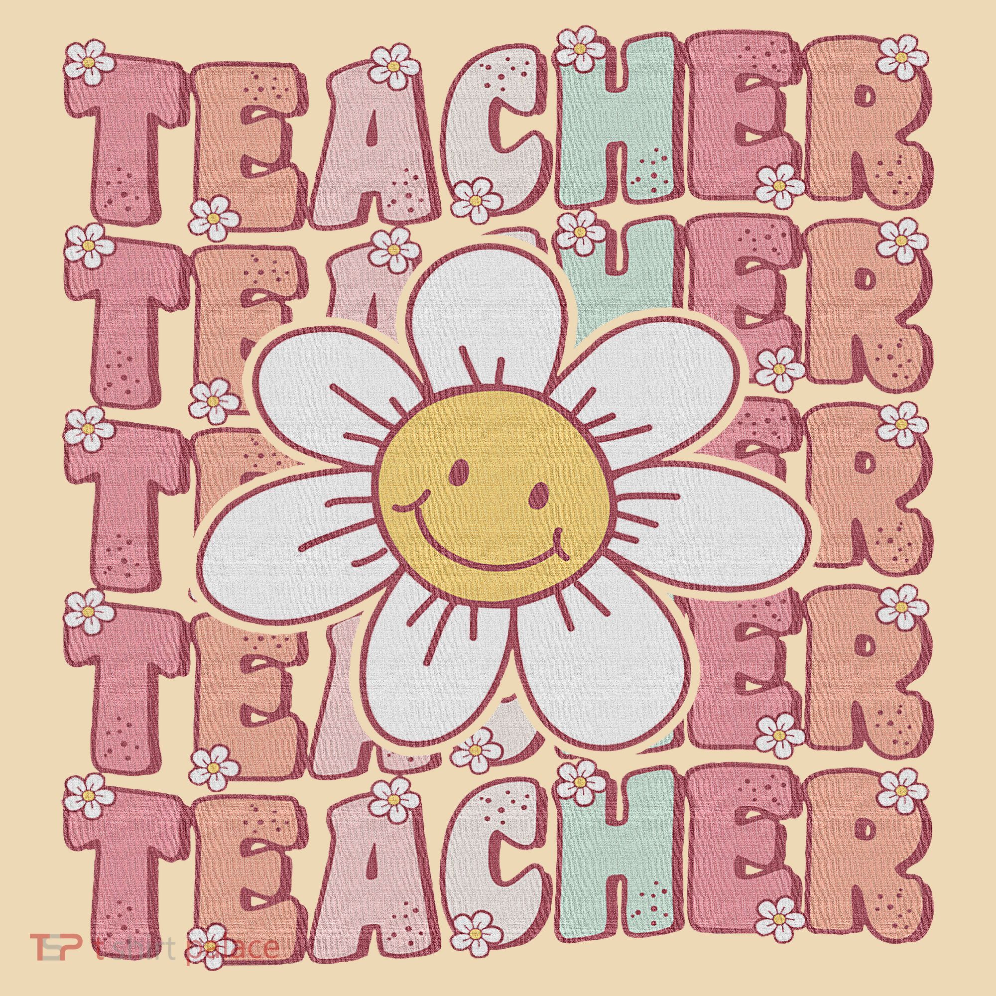 Groovy Teacher Cute 70s Daisy Flower Retro Back To School Tote Bag