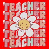 Groovy Teacher Cute 70s Daisy Flower Retro Back To School Santa Hat thumb 1