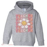 Groovy Teacher Cute 70s Daisy Flower Retro Back To School Toddler Hoodie thumb 0