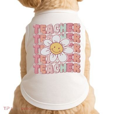 Groovy Teacher Cute 70s Daisy Flower Retro Back To School Doggie Tank