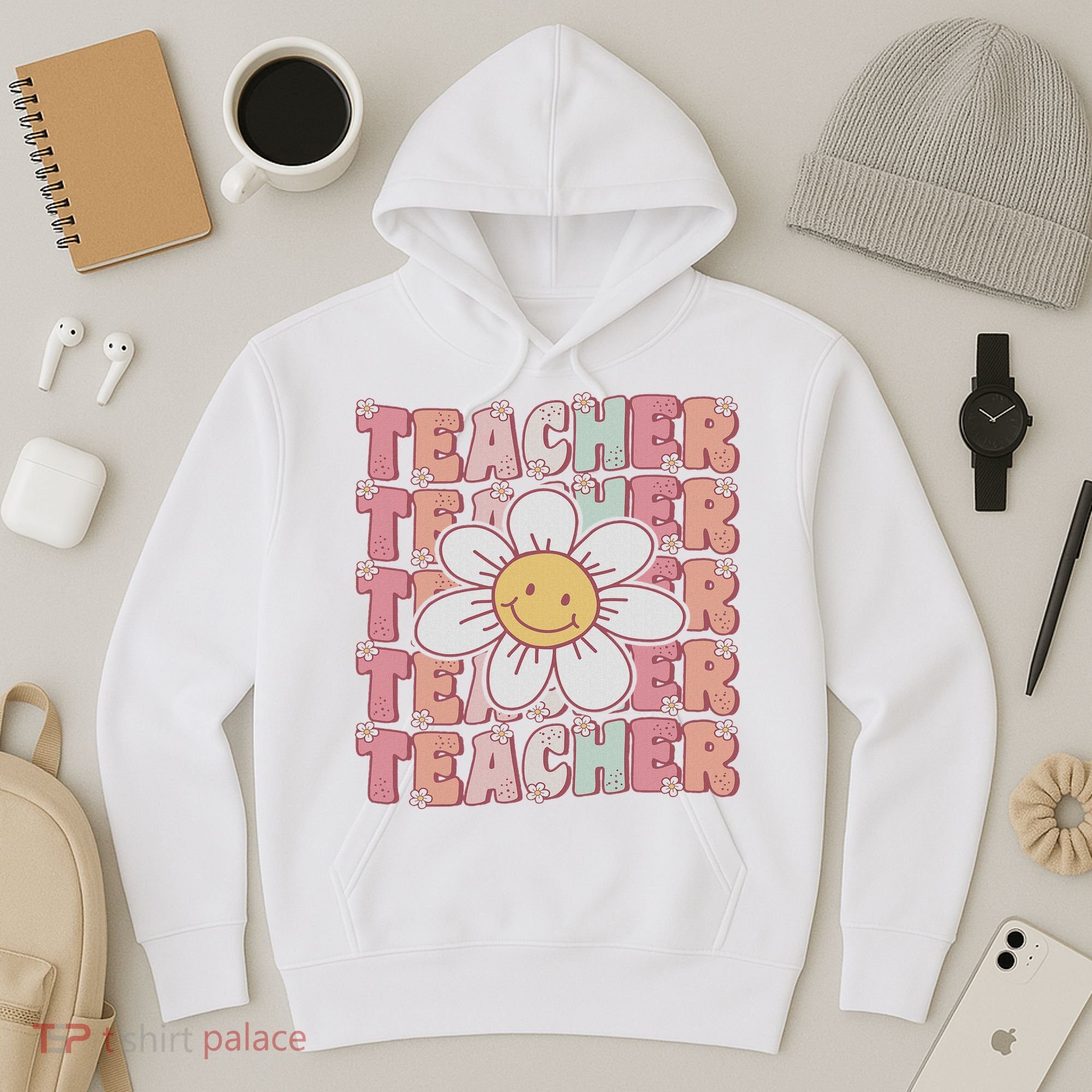 Groovy Teacher Cute 70s Daisy Flower Retro Back To School Hoodie