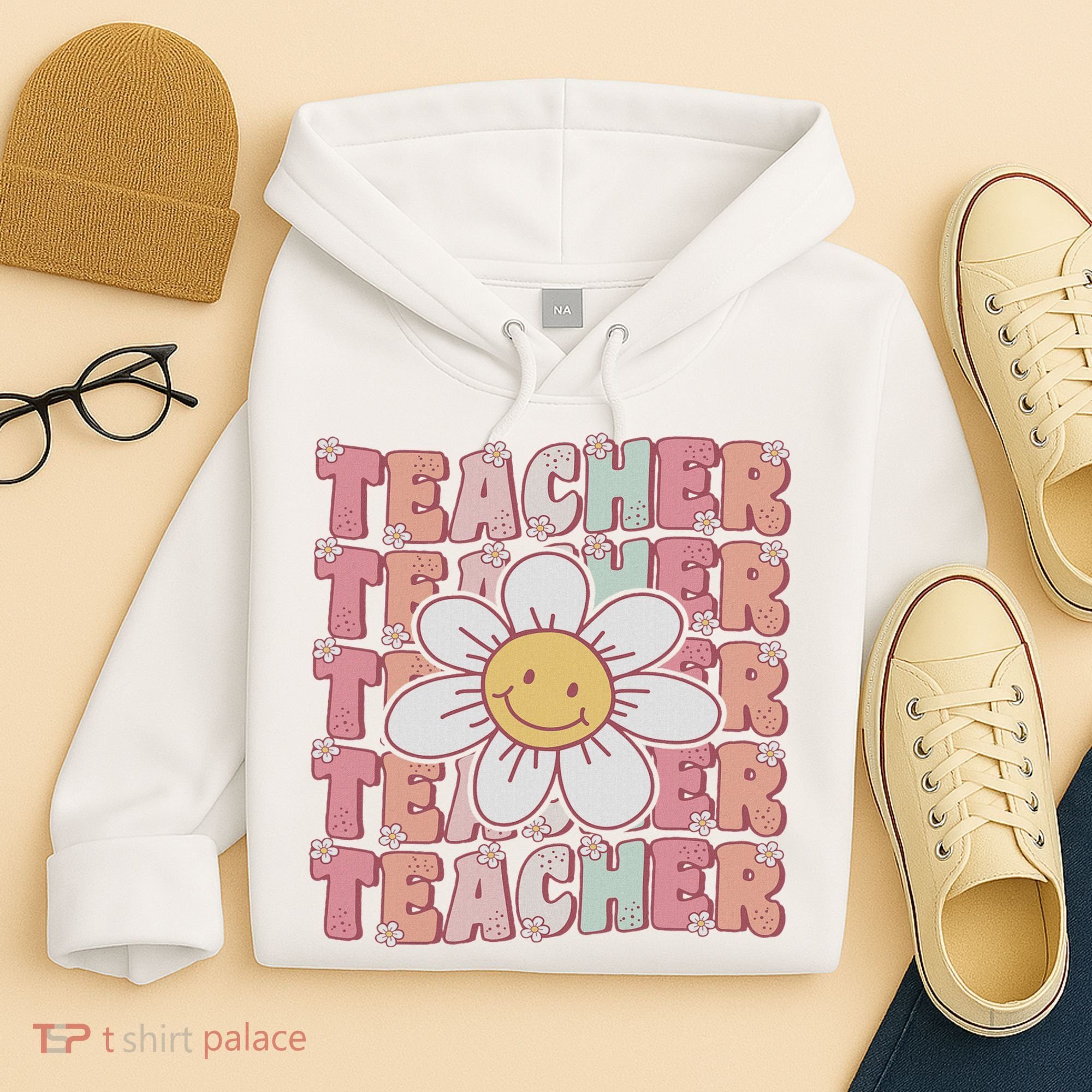Groovy Teacher Cute 70s Daisy Flower Retro Back To School Hoodie