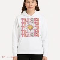 Groovy Teacher Cute 70s Daisy Flower Retro Back To School Hoodie thumb 5