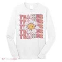 Groovy Teacher Cute 70s Daisy Flower Retro Back To School Long Sleeve Shirt thumb 0