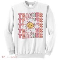 Groovy Teacher Cute 70s Daisy Flower Retro Back To School Sweatshirt thumb 0