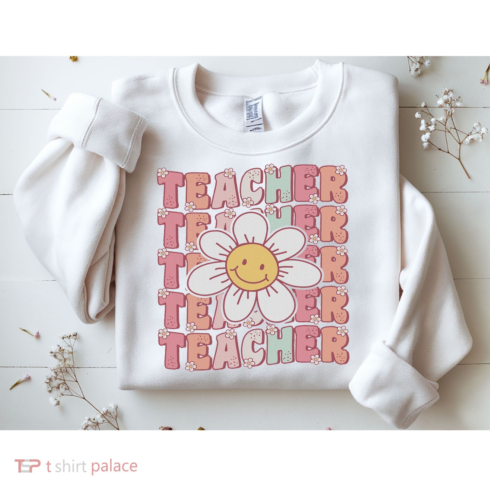 Groovy Teacher Cute 70s Daisy Flower Retro Back To School Sweatshirt