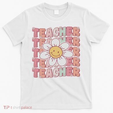 Groovy Teacher Cute 70s Daisy Flower Retro Back To School T-Shirt