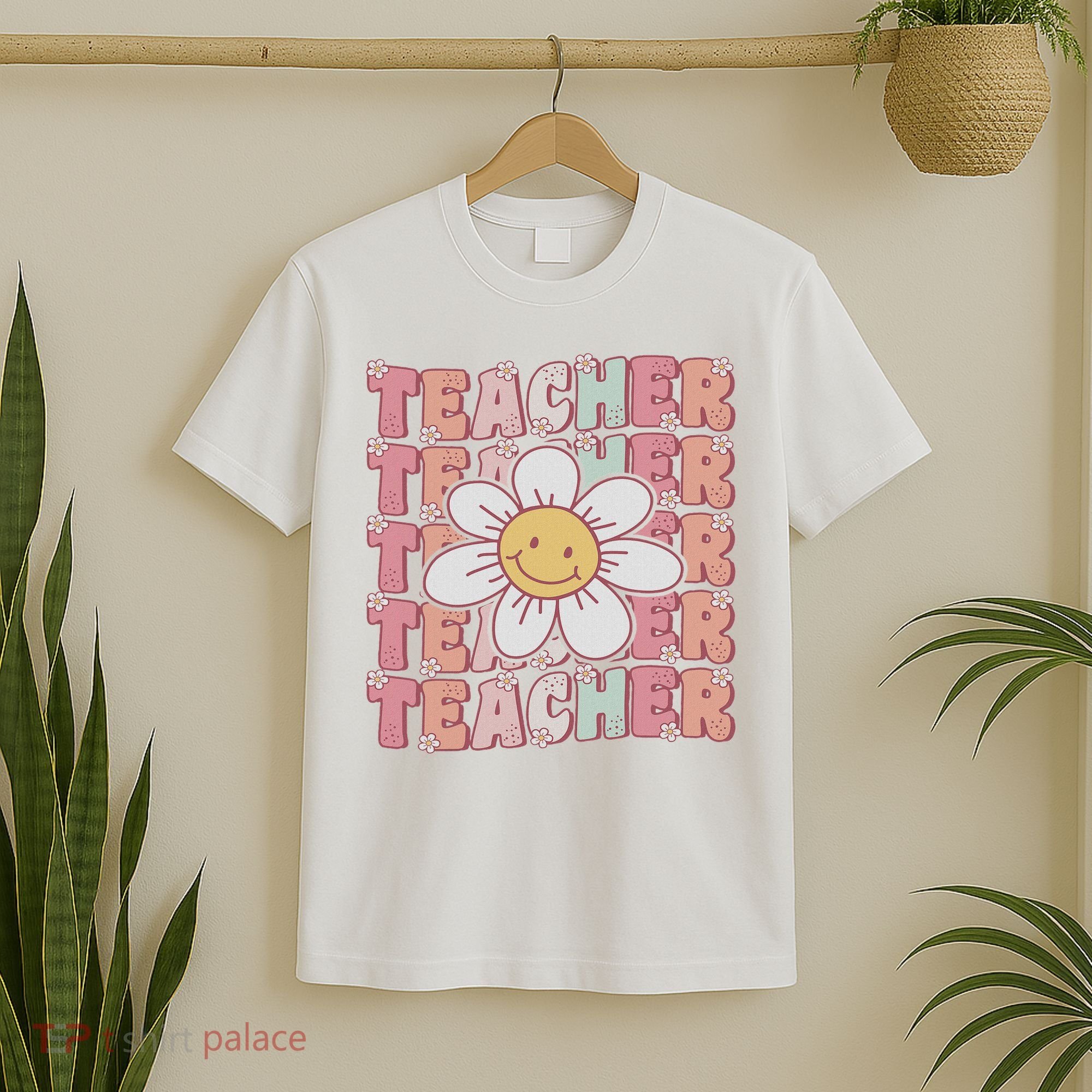 Groovy Teacher Cute 70s Daisy Flower Retro Back To School T-Shirt