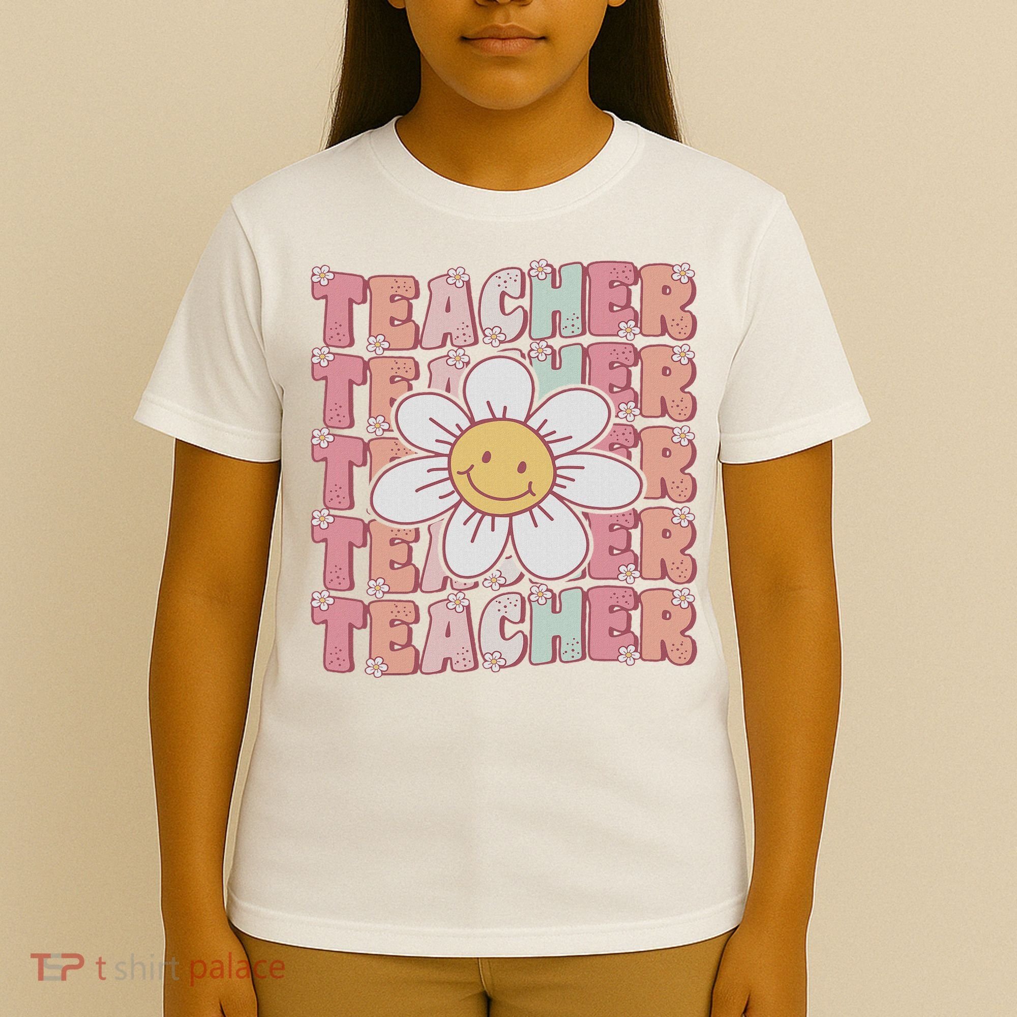 Groovy Teacher Cute 70s Daisy Flower Retro Back To School T-Shirt