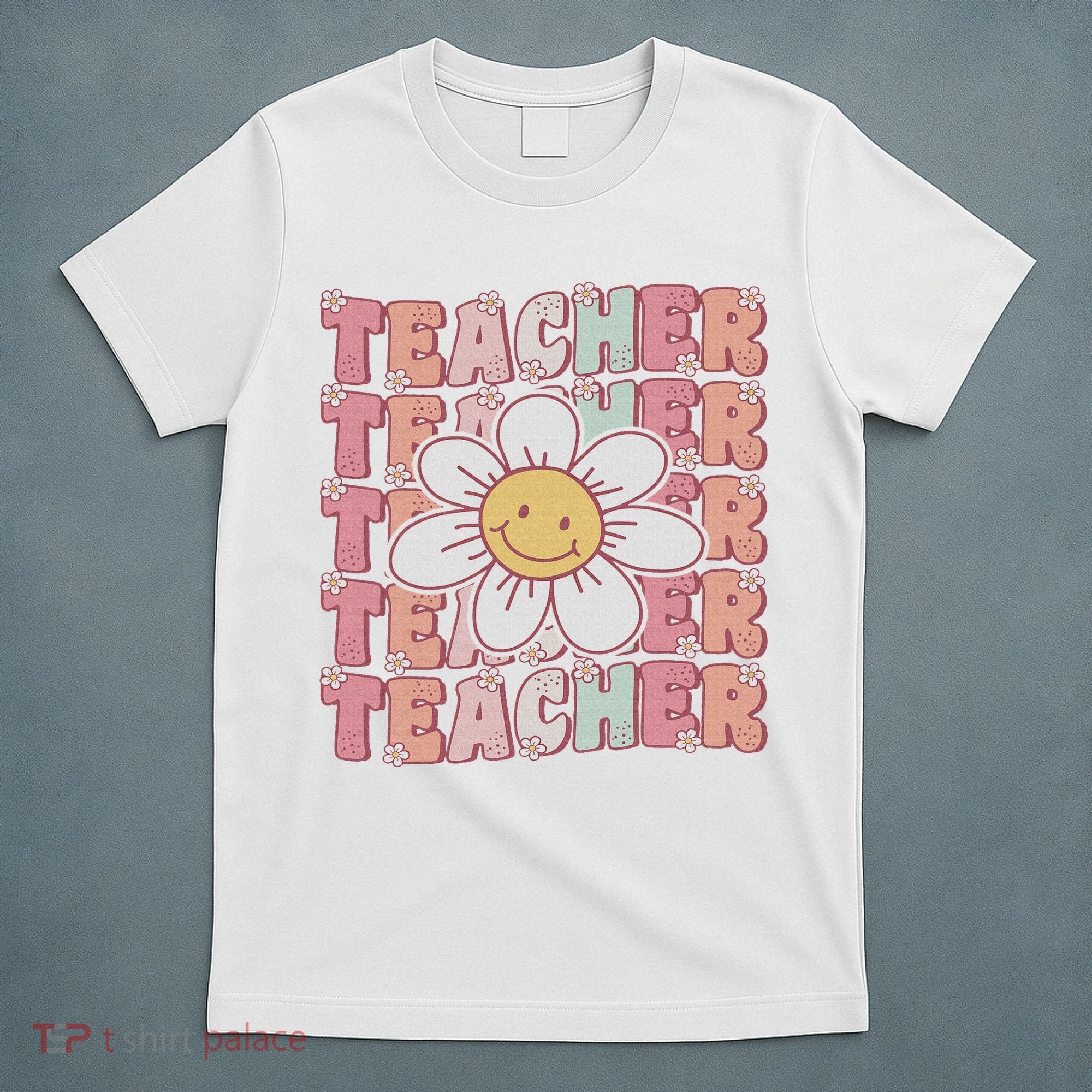 Groovy Teacher Cute 70s Daisy Flower Retro Back To School T-Shirt