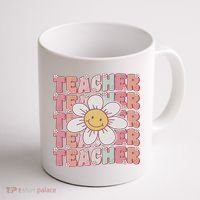 Groovy Teacher Cute 70s Daisy Flower Retro Back To School Coffee Mug thumb 1