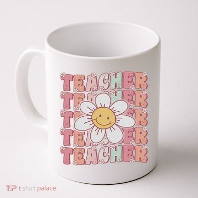 Groovy Teacher Cute 70s Daisy Flower Retro Back To School Coffee Mug